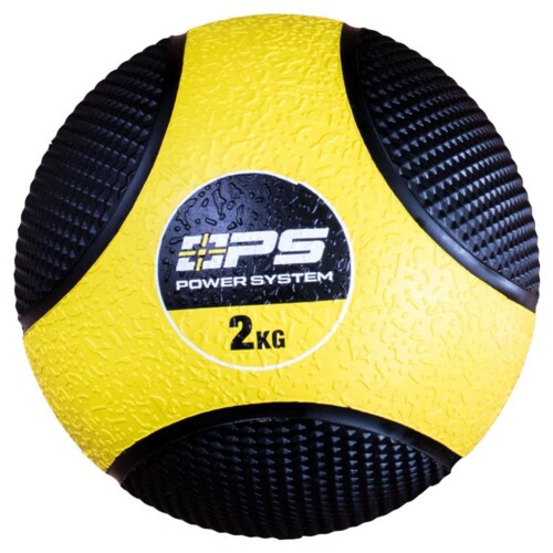 Medicinální míč medicine ball 2KG - 4132 žluto černý