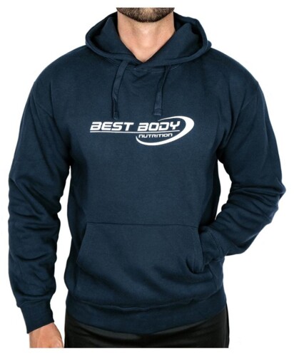 Mikina hoodie s potiskem best body nutrition french navy modrá