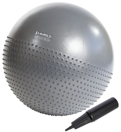 Masážní gymnastický míč YB03N 65 cm šedý