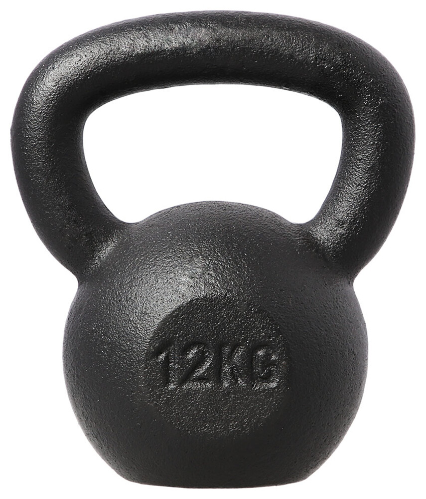 Litinový kettlebell KZG12 12 kg, černý