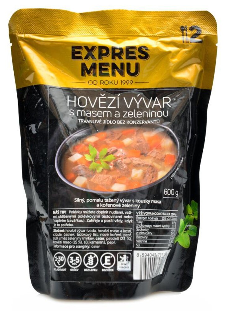 Hovězí vývar se zeleninou 600g