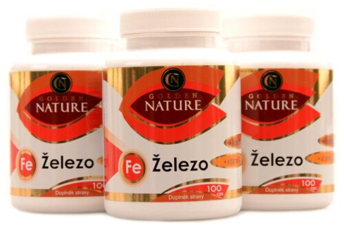 Železo + vit C + kys.listová 300 kapslí