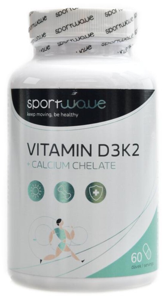 Vitamín D3K2 + Calcium chelate 60 kapslí