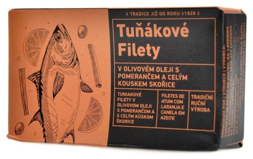 Tuňákové filety v ol.oleji s pomerančem 120g