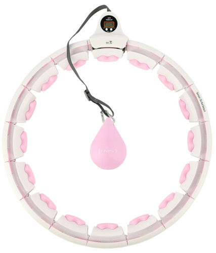 Masážní hula hoop HHW06 se závažím a počítadlem růžová
