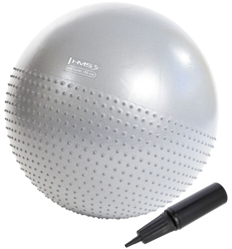 Masážní gymnastický míč YB03N 65 cm světle šedý
