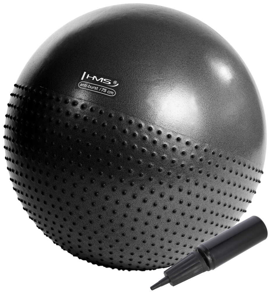 Masážní gymnastický míč YB03N 75 cm černý