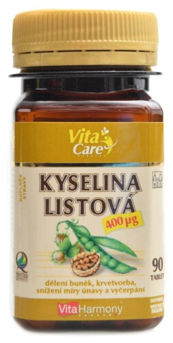 Kyselina Listová 400 mcg 90 tablet