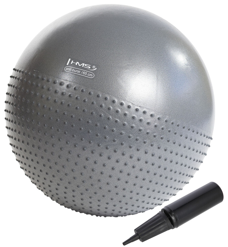 Masážní gymnastický míč YB03N 65 cm šedý