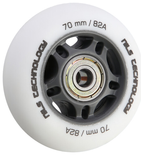 Matná kolečka NILS Extreme PU 70x24 82A s ložisky ABEC 9, bílá, 4 ks