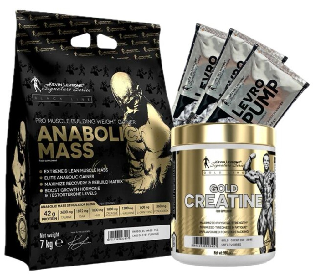AKCE Levrone Mass 7000 g + Gold Creatine 300 g + ZDARMA 3x vzorek