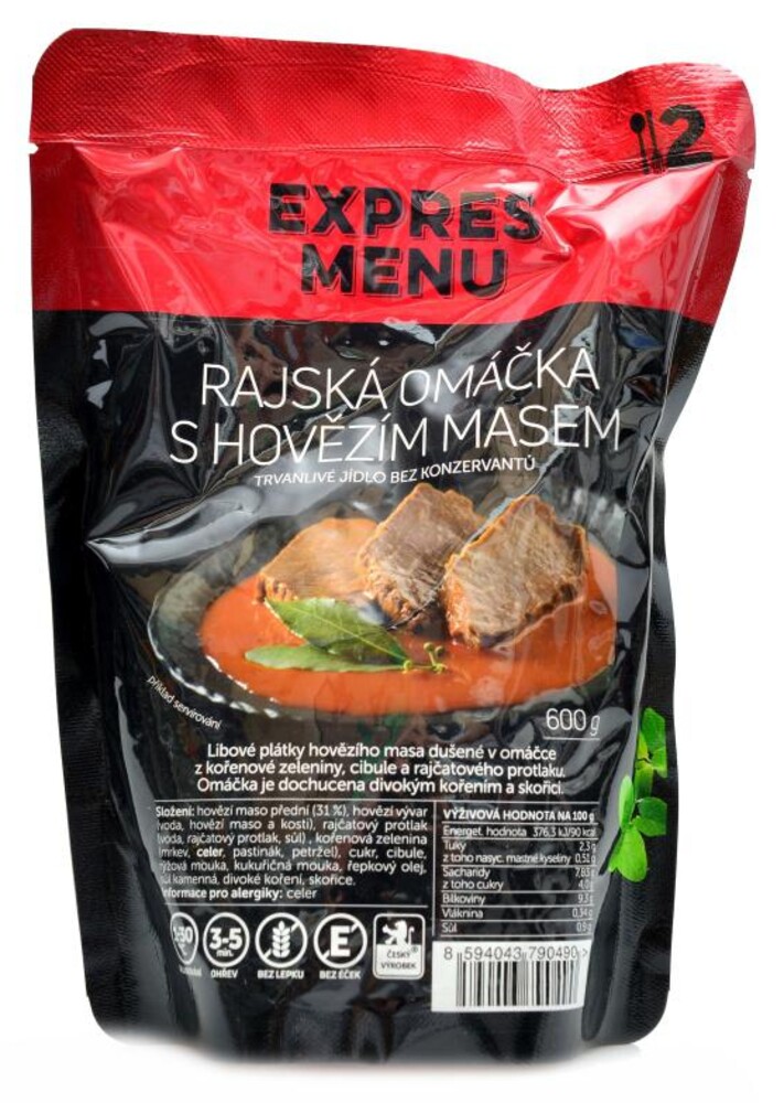 Rajská omáčka s hovězím 600g