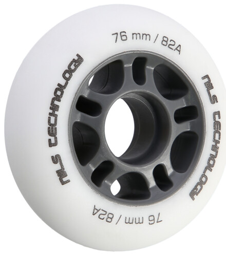 Matná kolečka NILS Extreme PU 76x24 82A, bílá, 4 ks