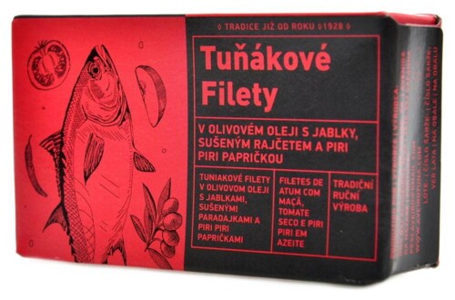Tuňákové filety s jablky rajčetem a piri 120g