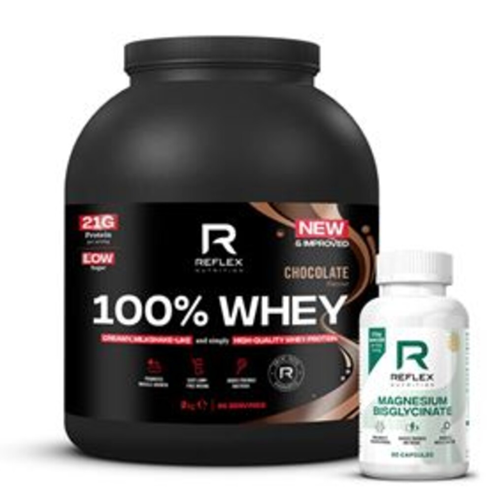 100% Whey Protein 2kg   + Magnesium 90 kapslí ZDARMA
