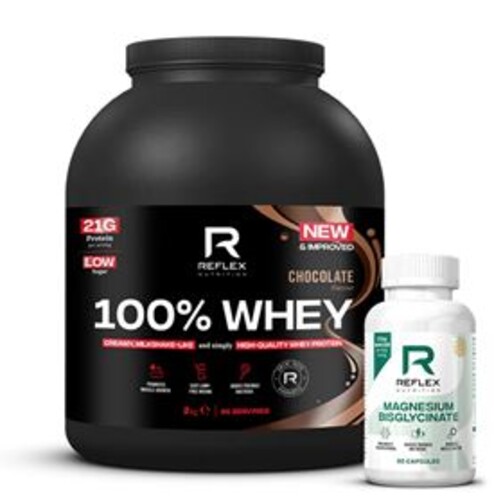 100% Whey Protein 2kg   + Magnesium 90 kapslí ZDARMA