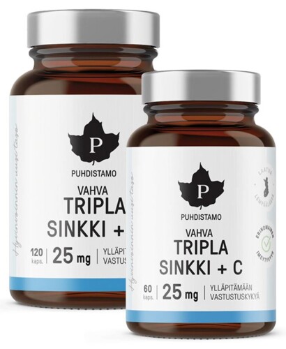 Triple Zinc 25mg + Vitamin C 120 kapslí + 60 kapslí ZDARMA