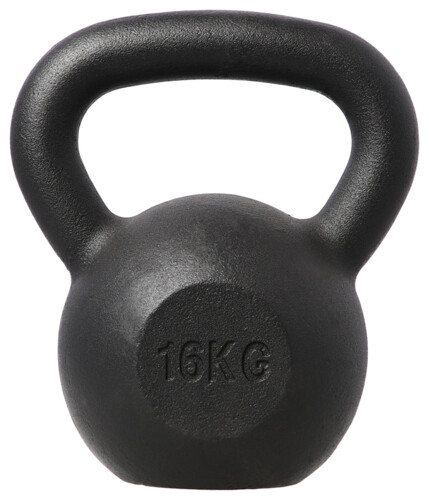 Litinový kettlebell KZG16 16 kg, černý