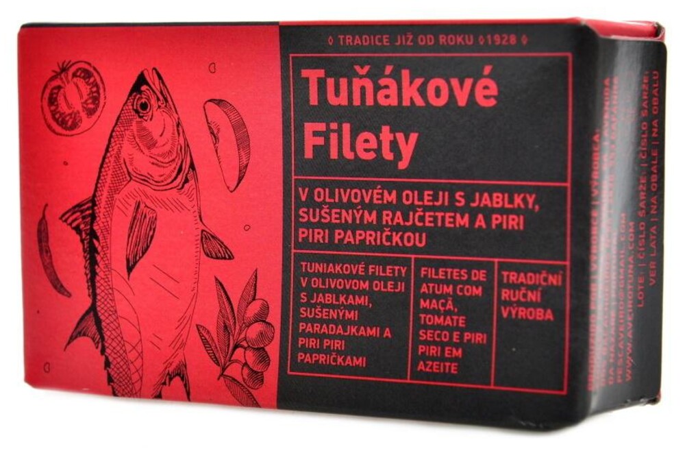 Tuňákové filety s jablky rajčetem a piri 120g