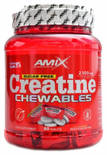 Creatine monohydrate 2500mg chewable tabs zero sugar 60 tablet multiflavour