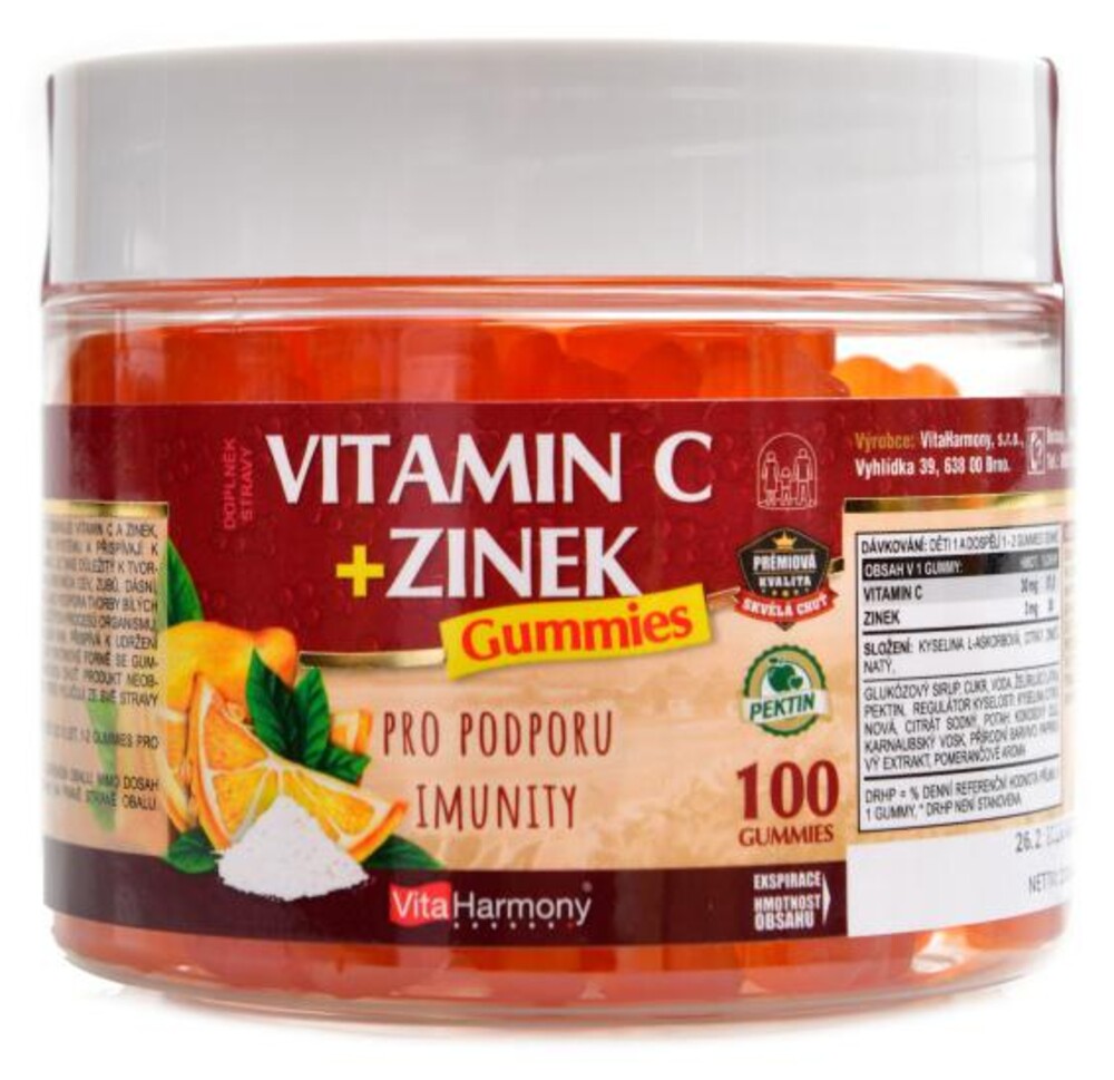 XXL Vitamín C zinek gummies 100 gummies