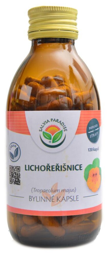 Lichořeřišnice větší kapsle 120 kapslí Tropaeolum Majus