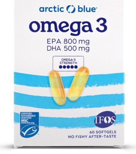 Omega 3 v blistrech 60 kapslí (500mg DHA and 800mg EPA) původ Aljaška