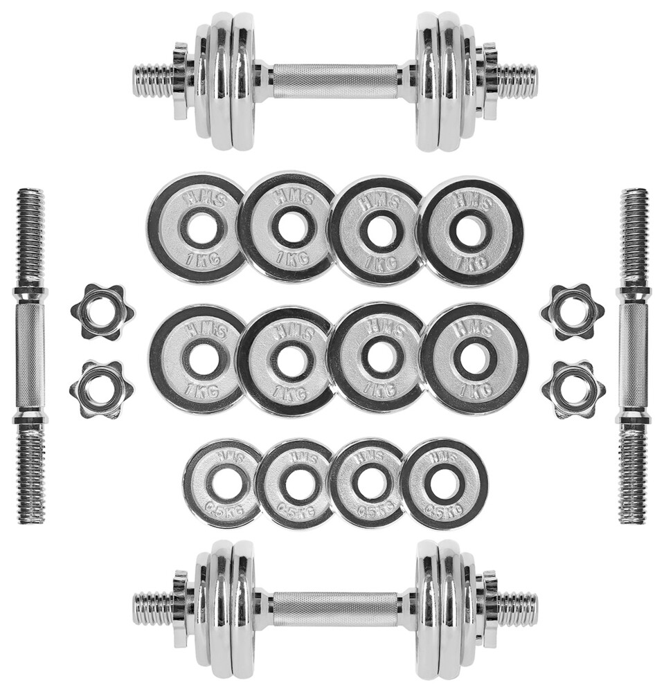 Chromovaný činkový set v kufru STC-15 15 kg
