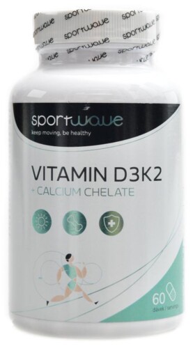 Vitamín D3K2 + Calcium chelate 60 kapslí