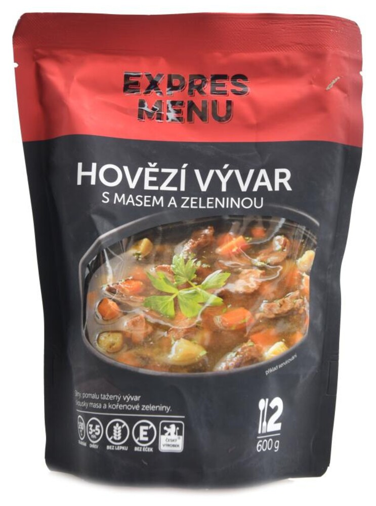 Hovězí vývar s masem a zeleninou 330g