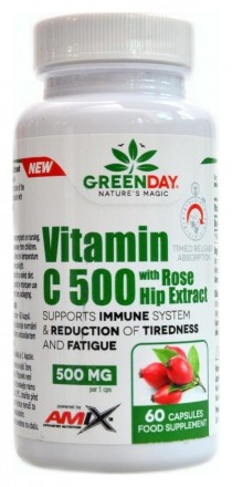 AmixGreenDay Vitamín C 500mg with rose hips 60 kapslí