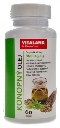 Vitaland Konopný olej s omega 3-6-9 60 kapslí exp. 6.2024