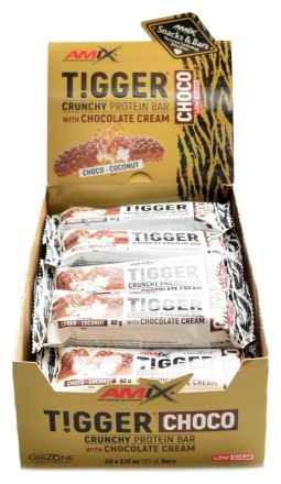 Amix Tigger Crunchy protein bar low sugar 20x60g