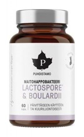 Puhdistamo Lactic Acid Bacteria Boulardii 60 kapslí (Probiotika LactoSpore® a Lynside®)