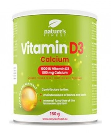 Nature's Finest Vitamin D3 1000iu + Calcium 800mg 150g (Vitamín D3 + Vápník)