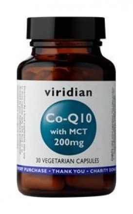 Viridian Co-enzym Q10 with MCT 200mg 30 kapslí (Koenzym Q10)