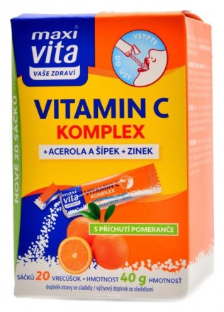 Vitar Maxivita vitamín C acerola + zinek + šípek 20 x 40 g
