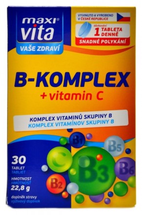 Vitar Maxivita B komplex + vitamín C 30 tablet