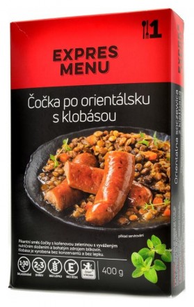Expres menu KM Čočka po orientálsku s klobásou 400g