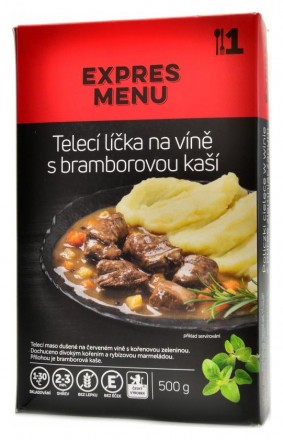 Expres menu KM Telecí líčka s bramborovou kaší 500g