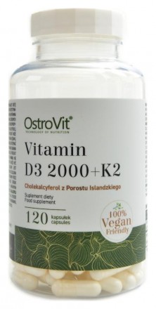 OstroVit Vitamin D3 2000 IU + K2  vege 120 kapslí