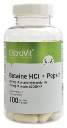 OstroVit Betaine HCL + pepsin 100 kapslí