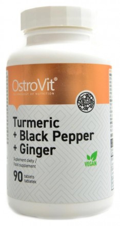 OstroVit Turmeric + Black peper + Ginger 90 tablet kurkuma, černý pepř, zázvor