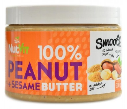 OstroVit Nutvit 100% peanut + sesame butter 500g arašídovo sezamové máslo