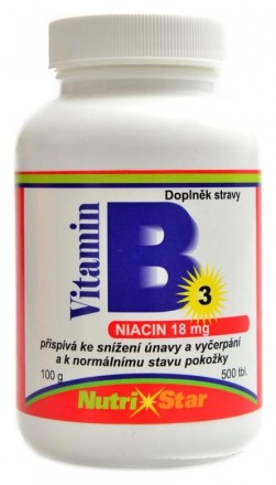 Nutristar Niacin vitamín B 3 18 mg 100 kapslí