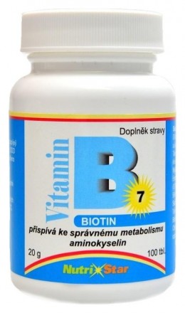 Nutristar Biotin vitamín B 7 500 mcg 100 kapslí