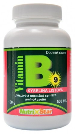 Nutristar Kyselina listová - Folacin (vit. B9) 500 tbl.