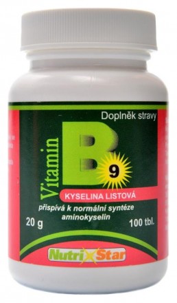 Nutristar Kyselina listová Folacin vit.B9 1 mg 100 tbl