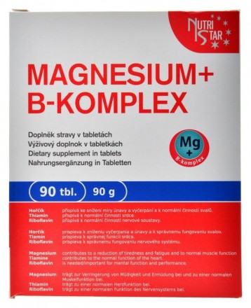 Nutristar MAGNESIUM + B-KOMPLEX, 90 tbl. / 90 g