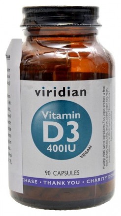 Viridiannutrition Vitamin D3 400iu 90 kapslí